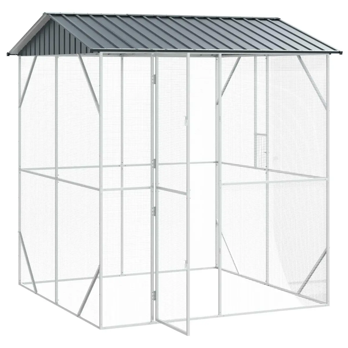 Anthracite Galvanised Steel Outdoor Bird Cage