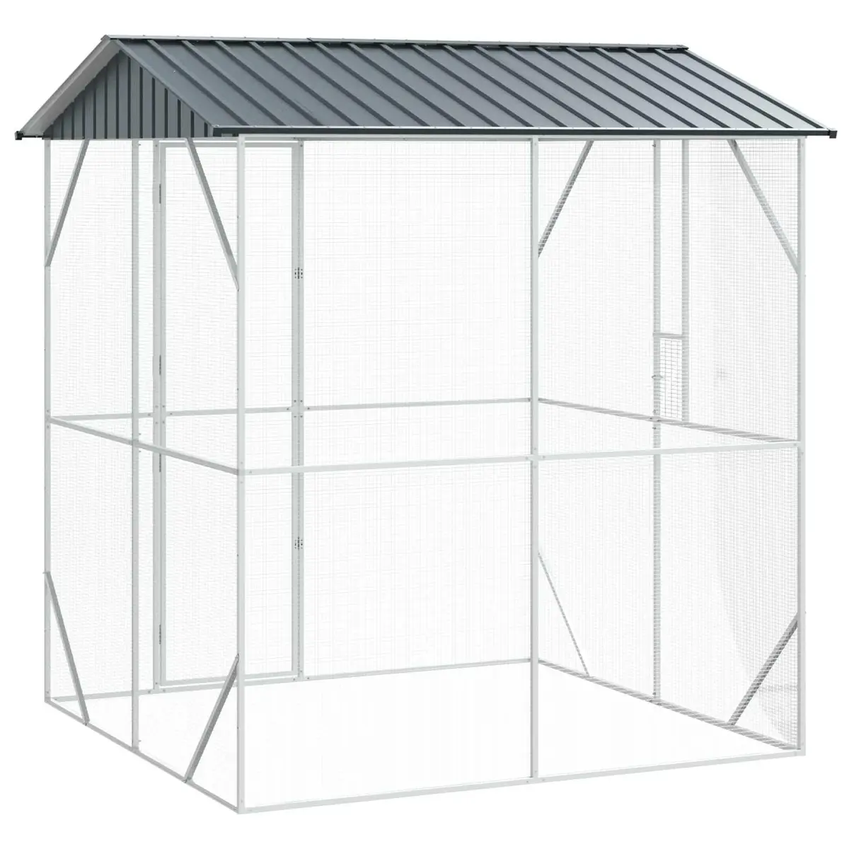Anthracite Galvanised Steel Outdoor Bird Cage