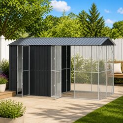 Sturdy Anthracite Galvanised Steel Outdoor Bird Cage