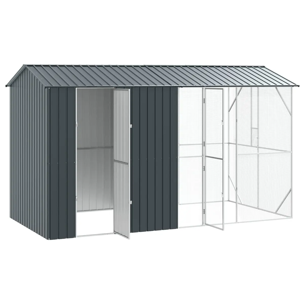 Anthracite Galvanised Steel Outdoor Bird Cage