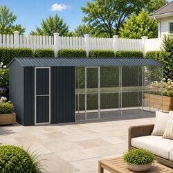 Large Rectangular Anthracite Bird Cage for Outdoors