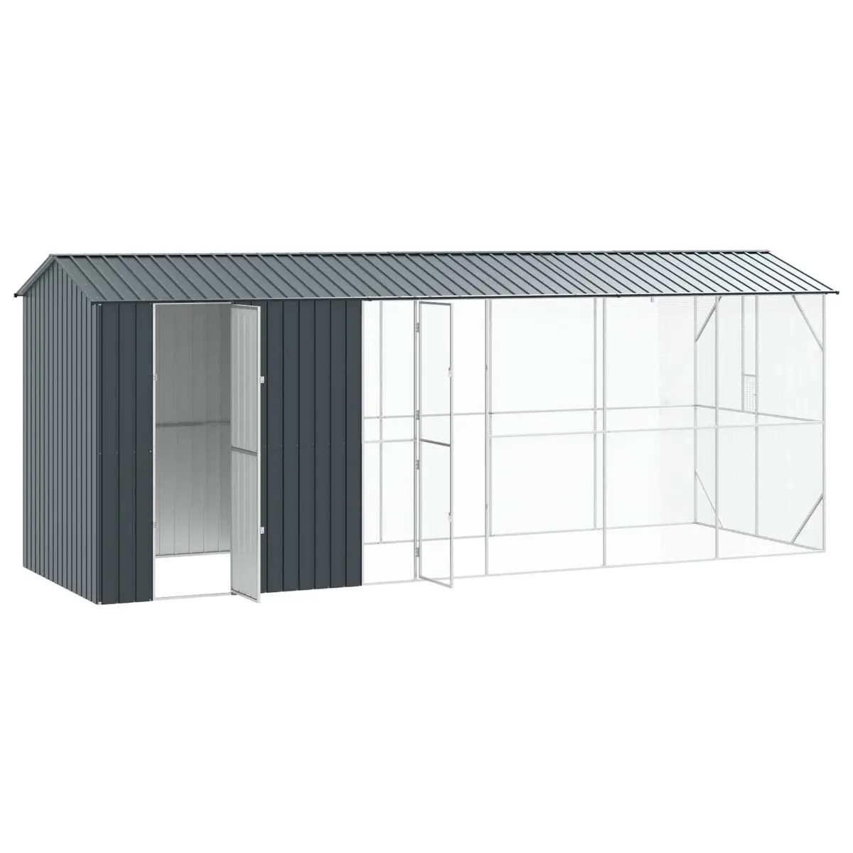 Large Rectangular Anthracite Bird Cage for Outdoors