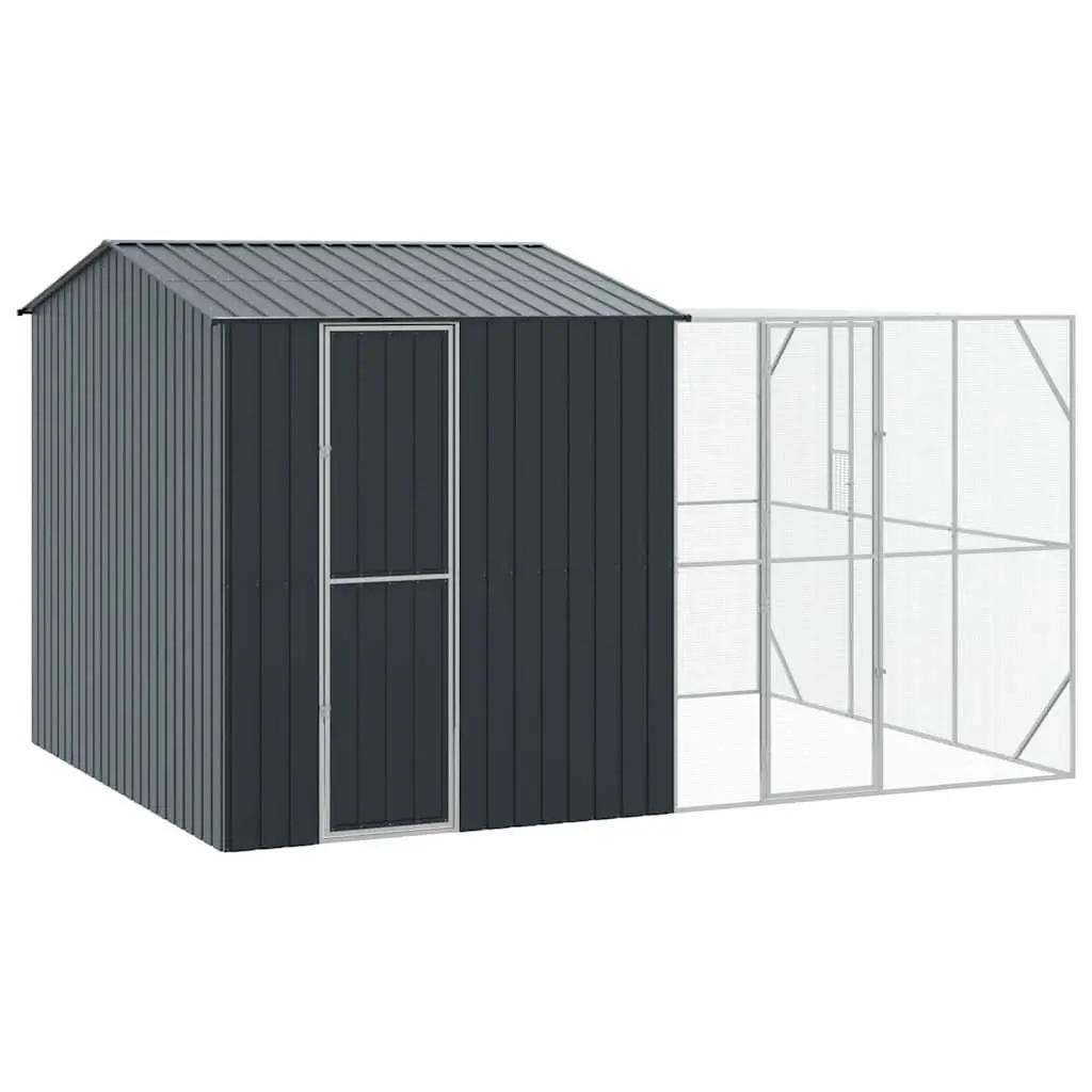 Rectangular Outdoor Bird Cage in Anthracite Galvanised Steel