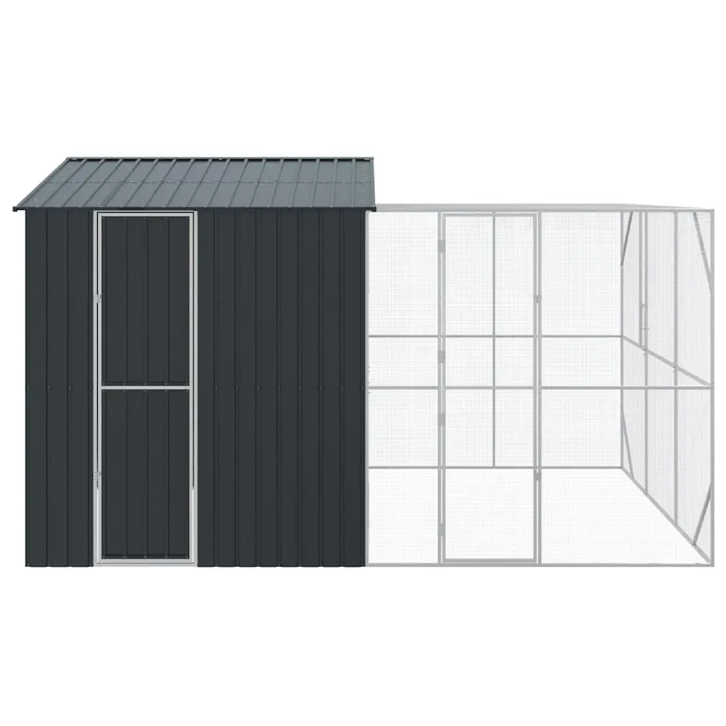 Rectangular Outdoor Bird Cage in Anthracite Galvanised Steel