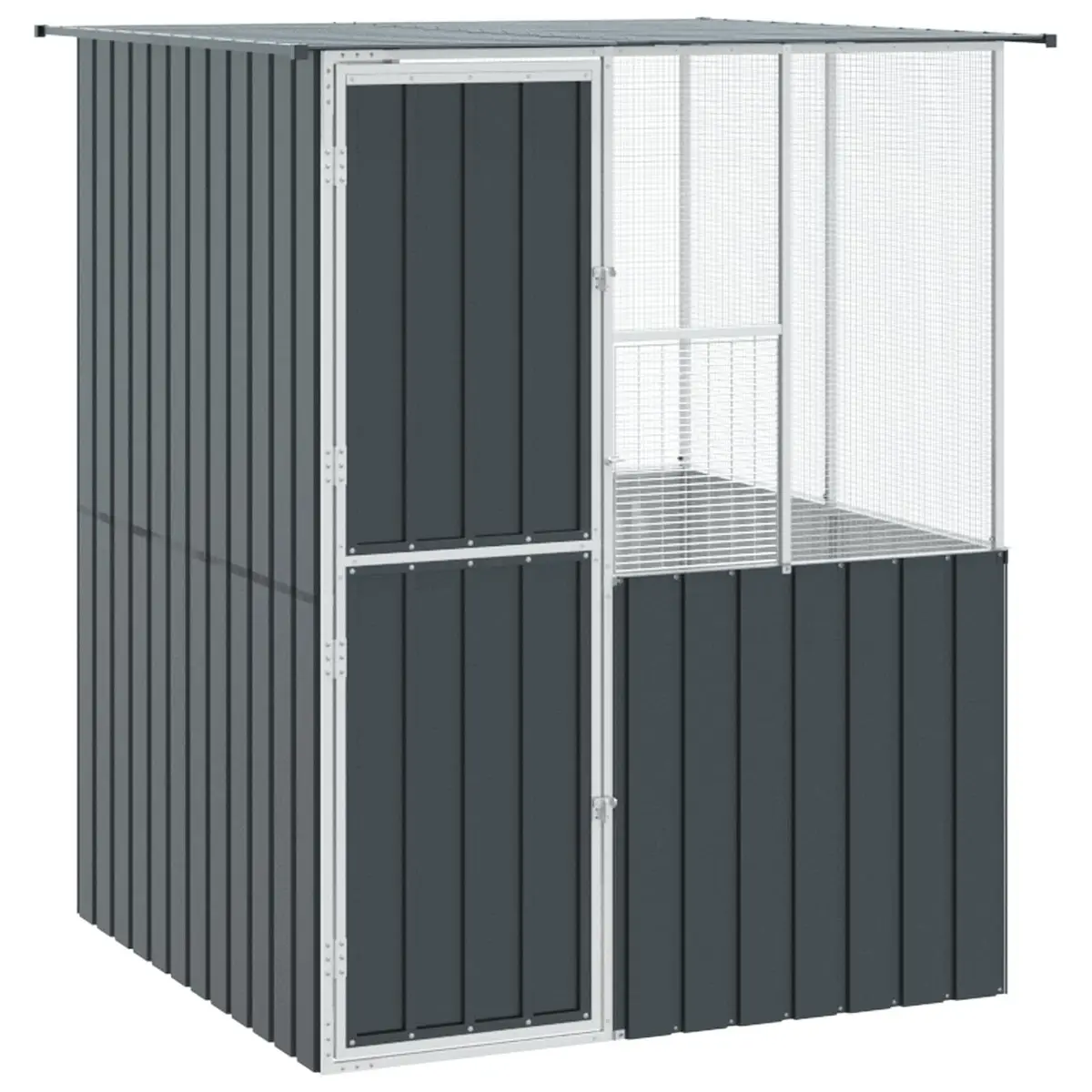 Bird Cage Outdoor Anthracite Rectangular Garden Aviary Galvanised Steel