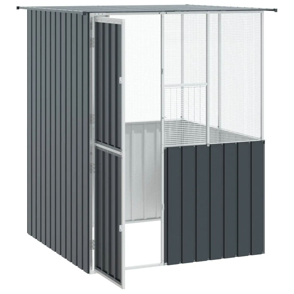 Bird Cage Outdoor Anthracite Rectangular Garden Aviary Galvanised Steel