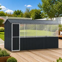 Outdoor Aviary in Galvanised Steel with Anthracite Finish 410 x 210 x 230 cm