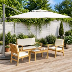 Premium 4-Piece Outdoor Garden Sofa Set in Brown