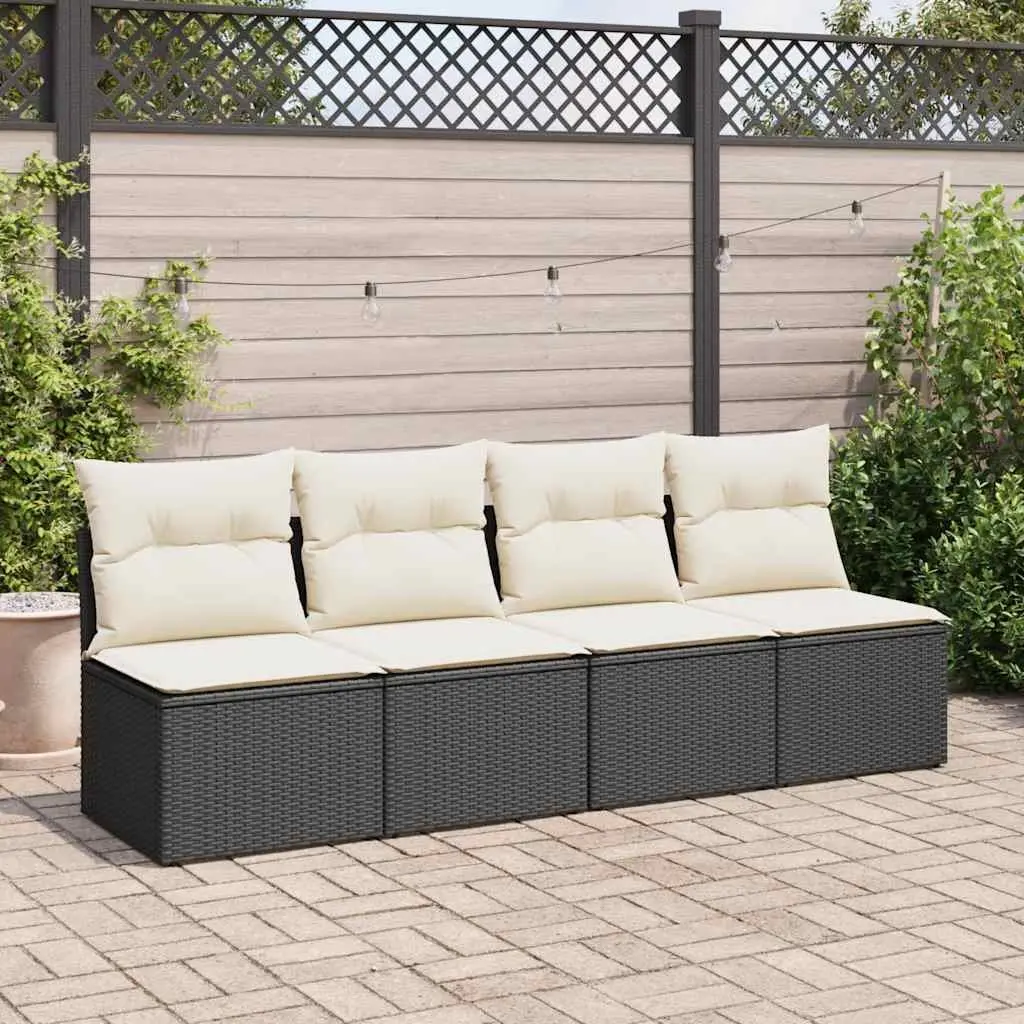2 Piece Garden Sofa Set with Storage Cushions