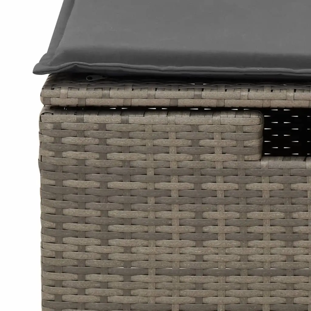 Garden Sofa Set PE Rattan 5 Piece Modular Outdoor Furniture Grey