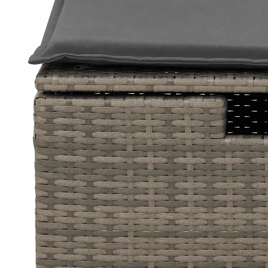 4 Piece Grey Poly Rattan Garden Sofa Set