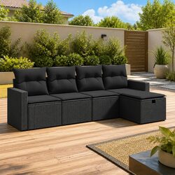 5 Piece Outdoor Garden Sofa Set with Cushions