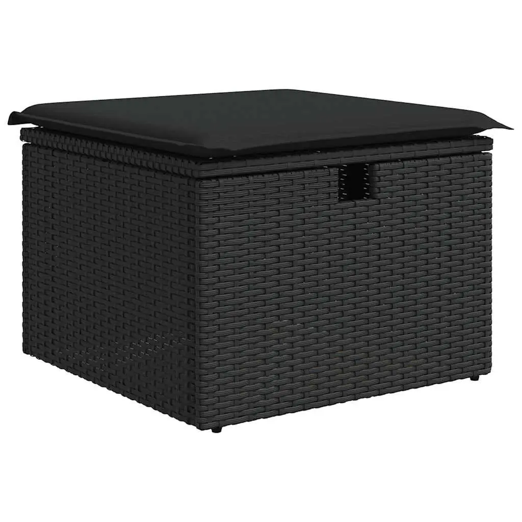6-Piece Black Rattan Garden Sofa Set