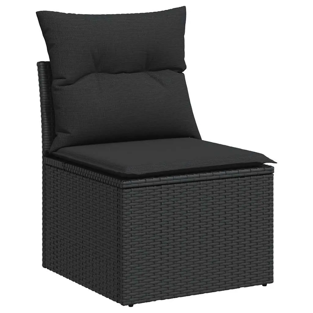 6-Piece Modular Garden Sofa Set in Black