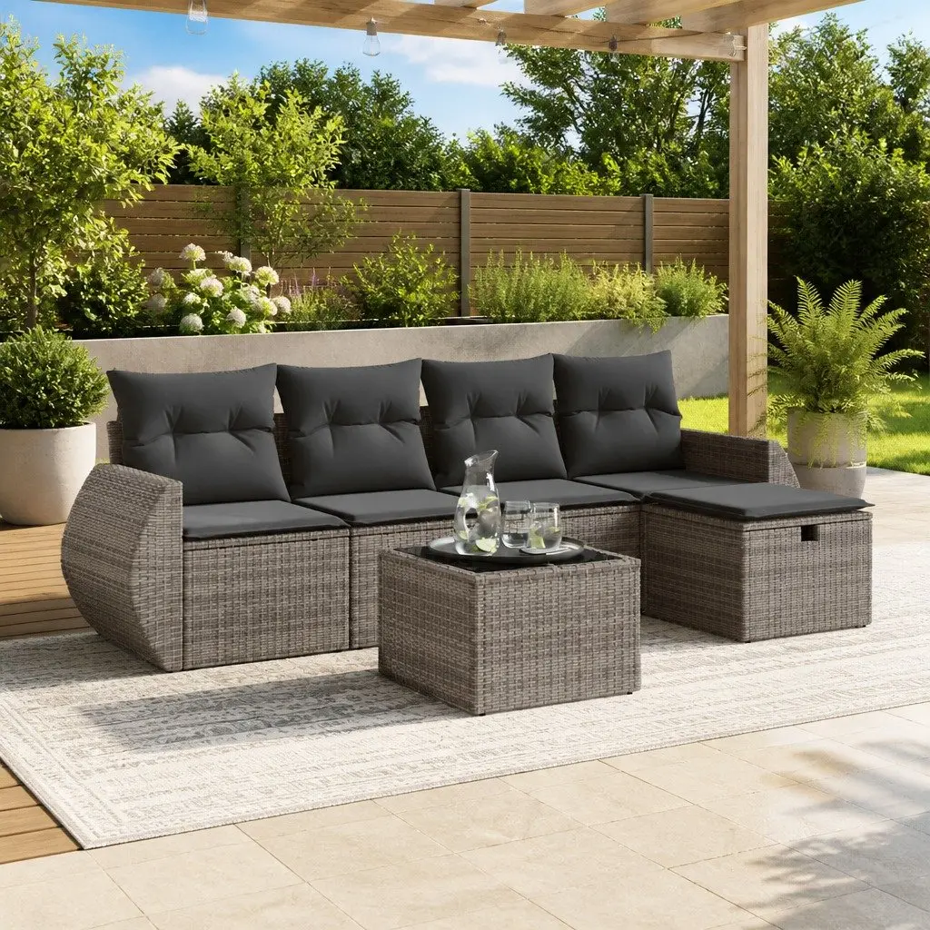6-Piece Modular Outdoor Sofa Set in Grey
