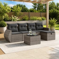 6-Piece Modular Outdoor Sofa Set in Grey