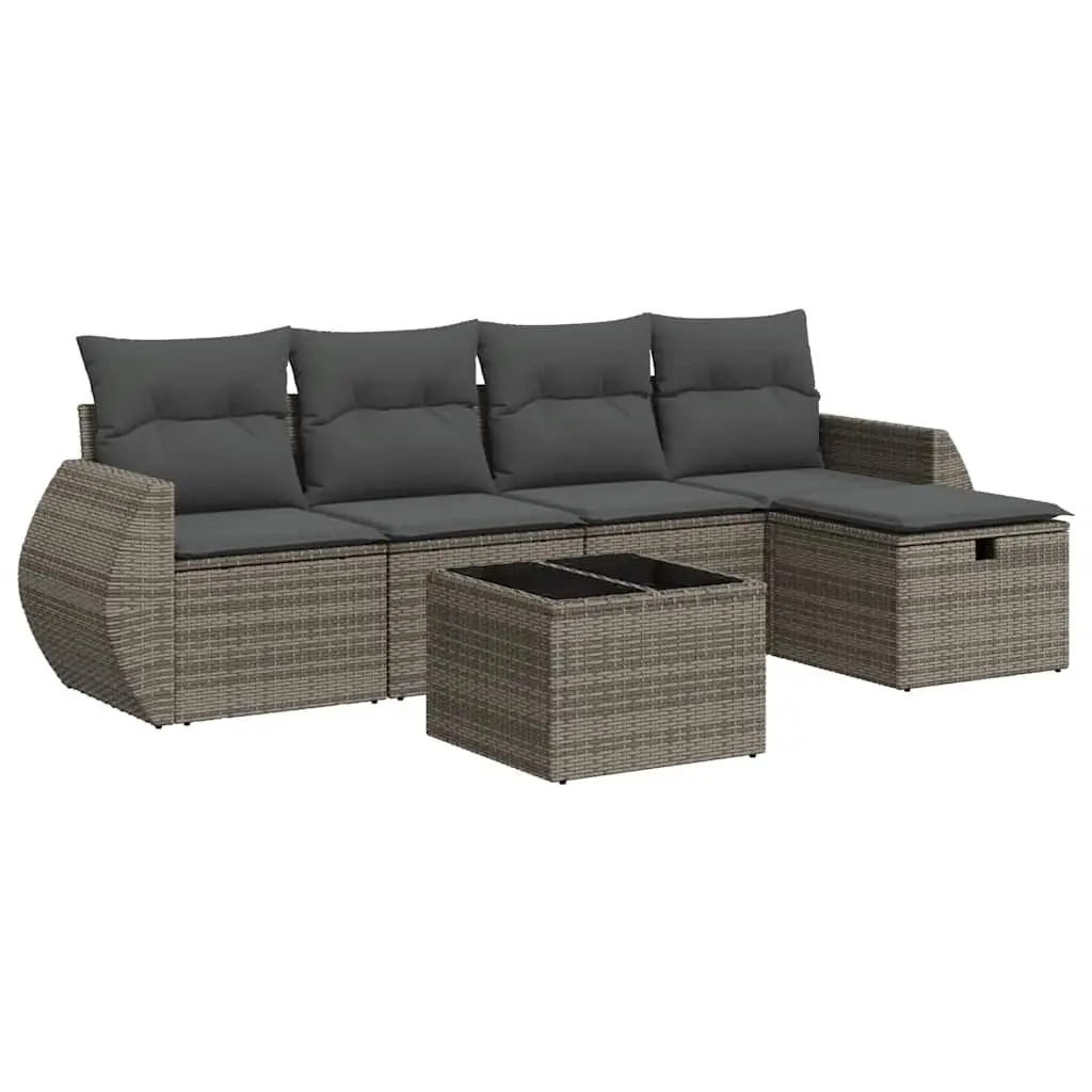 6-Piece Modular Outdoor Sofa Set in Grey