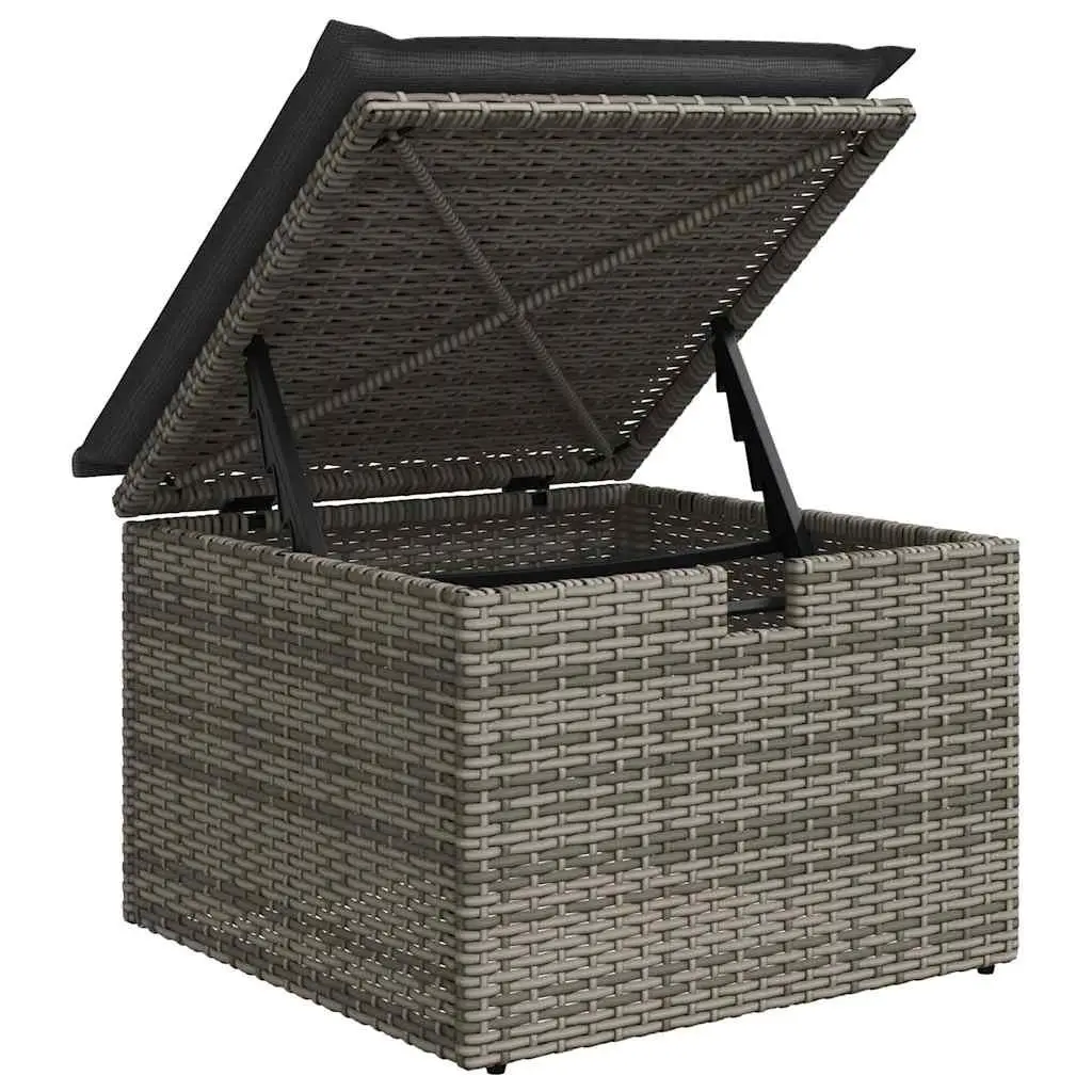 6 Piece Grey Poly Rattan Garden Sofa Set