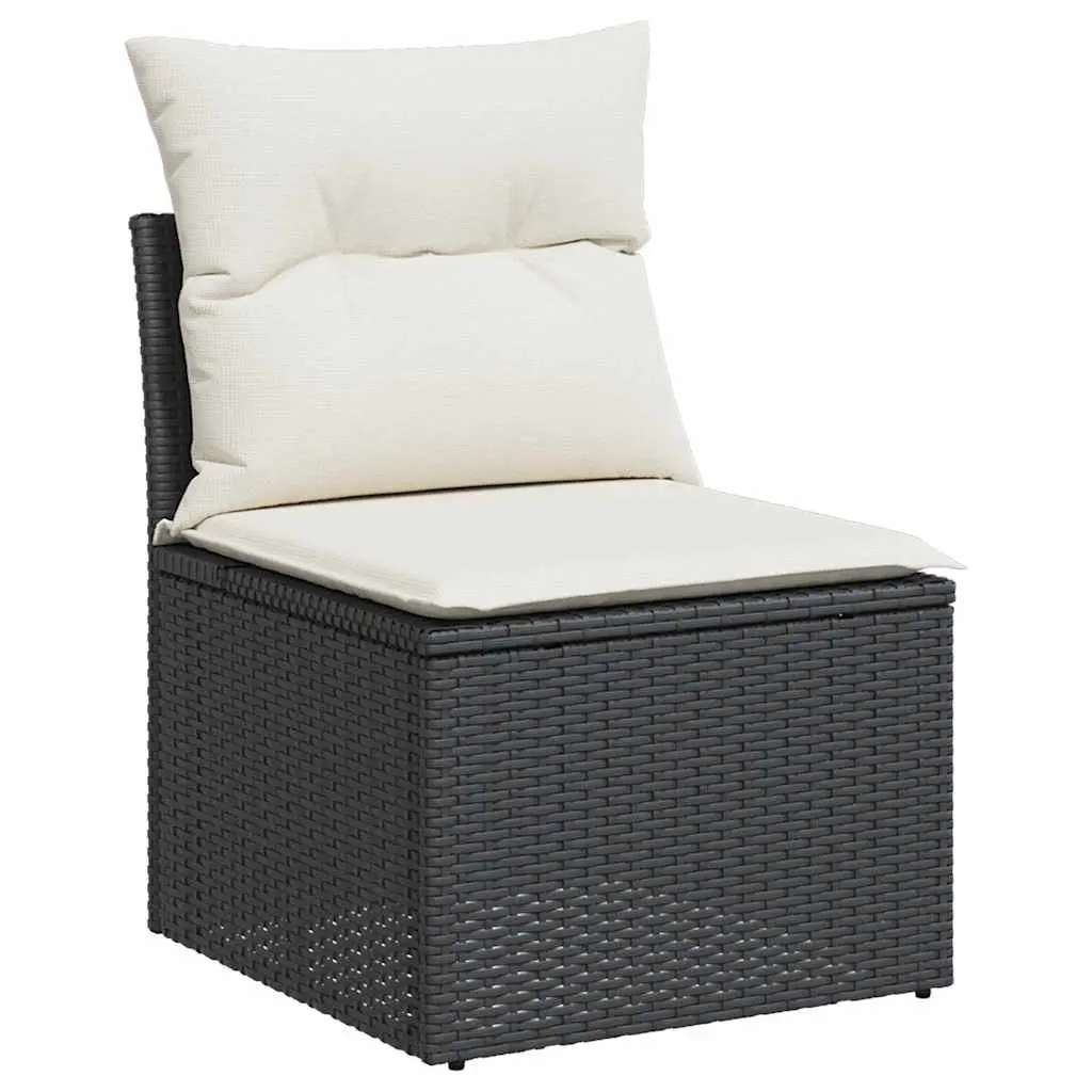 Modular Black Poly Rattan Outdoor Sofa Set 4 Piece