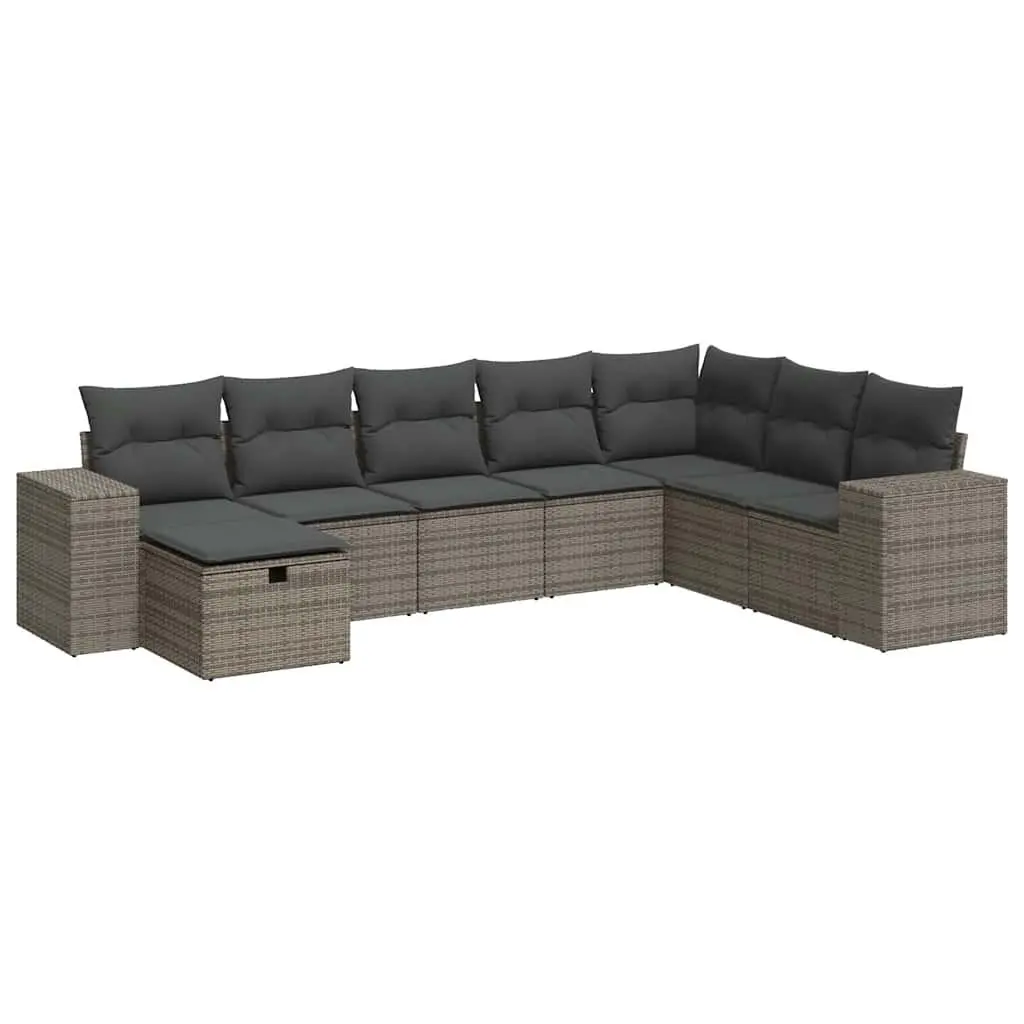 8 Piece Grey Modular Garden Sofa Set