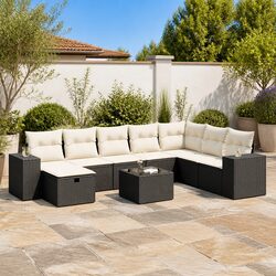 Durable 9 Piece Modular Garden Sofa Set for Outdoor Use