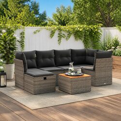 7-Piece Grey Modular Garden Sofa Set for Outdoor Spaces