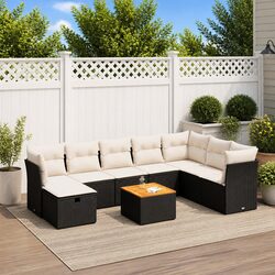 Premium 9 Piece Modular Outdoor Sofa Set in Black