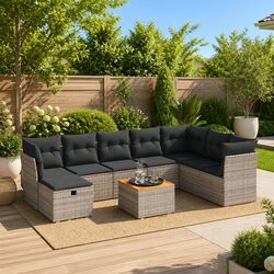 Durable 9 Piece Garden Sofa Set for Outdoor Comfort