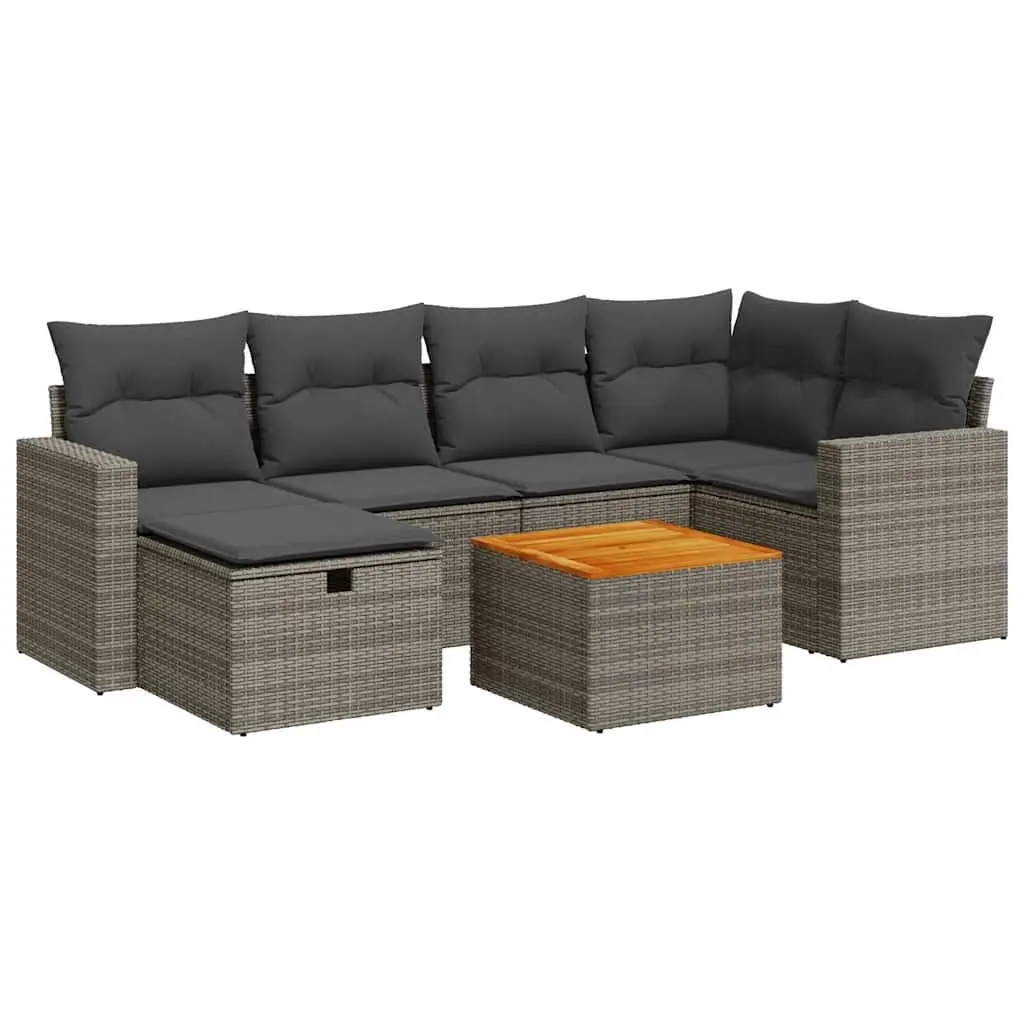 7 Piece Garden Sofa Set in Grey