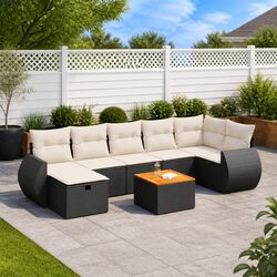 8-Piece Garden Sofa Set with Cushions and Storage