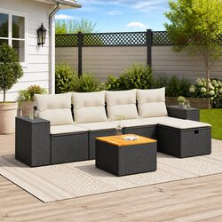 Stylish 6-Piece Garden Sofa Set with Storage and Cushions