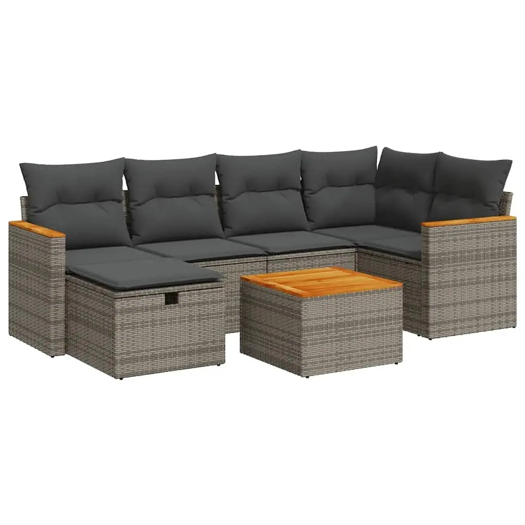 7 Piece Modular Garden Sofa Set with Cushions