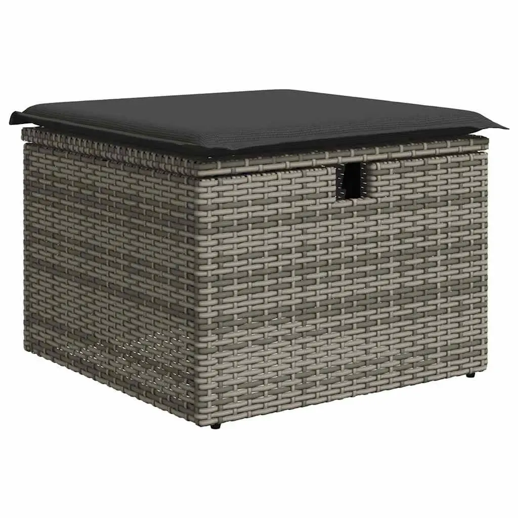 Garden Sofa Set 5 Piece Outdoor Furniture Grey Poly Rattan Patio Sectional with