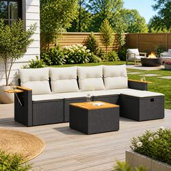 Durable Black Modular Garden Sofa Set for Outdoors