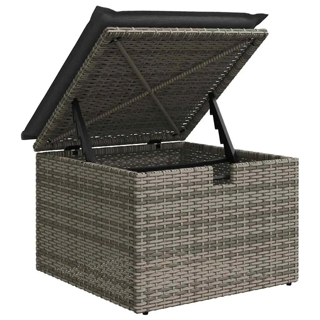 Garden Sofa Set PE Rattan 6 Piece Modular Outdoor Furniture Grey Patio Lounge