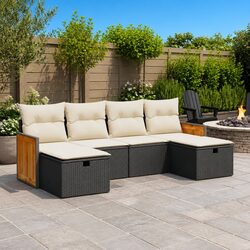 High-Quality 6 Piece Garden Sofa Set with Storage