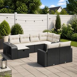 Durable 10 Piece Outdoor Garden Sofa Set with Cushions