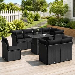 9-Piece Garden Sofa Set for Outdoor Comfort and Durability
