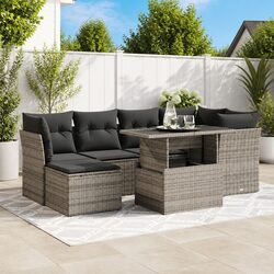 Stylish 7 Piece Outdoor Garden Sofa Set with Cushions