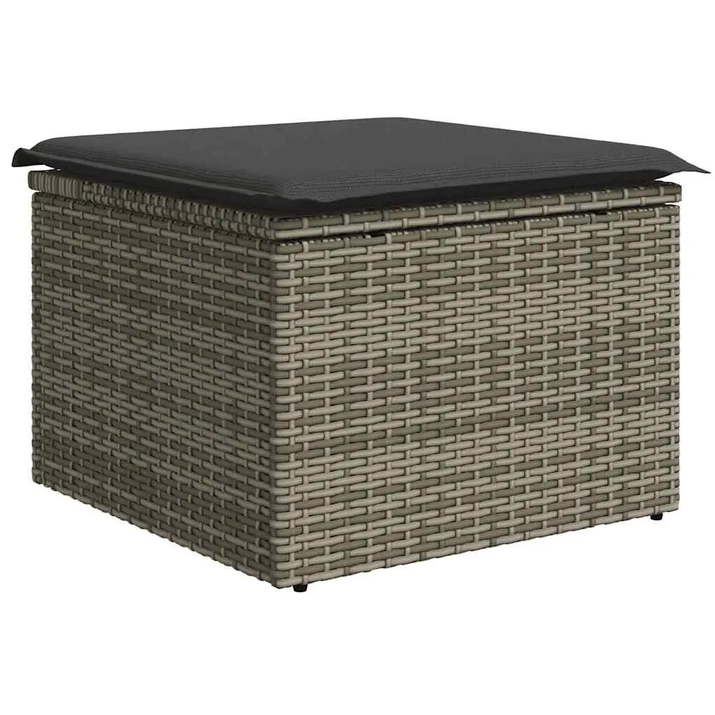 9 Piece Grey Poly Rattan Garden Sofa Set