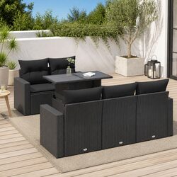 Durable 6-Piece Garden Sofa Set with Cushions