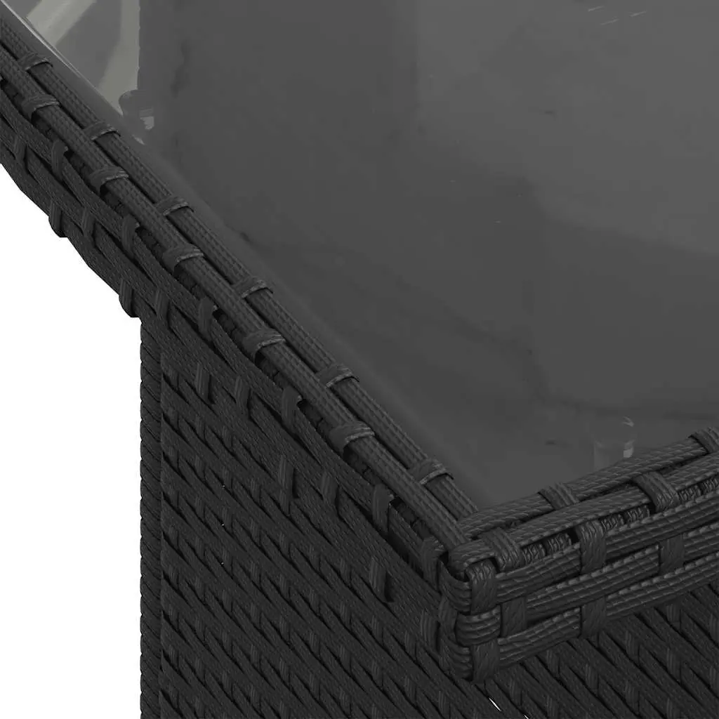 6-Piece Outdoor Garden Sofa Set in Black Rattan