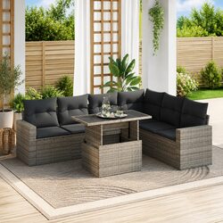 7 Piece Outdoor Patio Furniture Set with Cushions