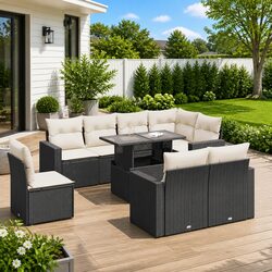 Durable 9-Piece Garden Sofa Set for Outdoor Relaxation