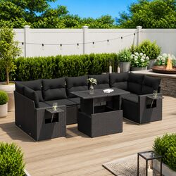 Premium 8 Piece Garden Sofa Set with Storage and Adjustable Table