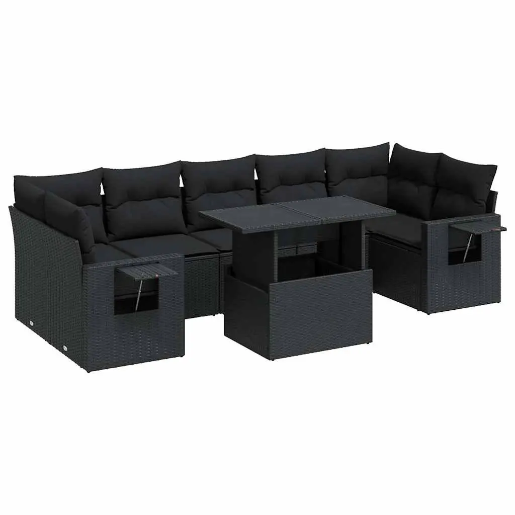 8 Piece Garden Sofa Set with Storage and Adjustable Table
