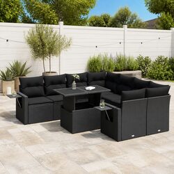 Premium 9 Piece Outdoor Garden Sofa Set with Cushions