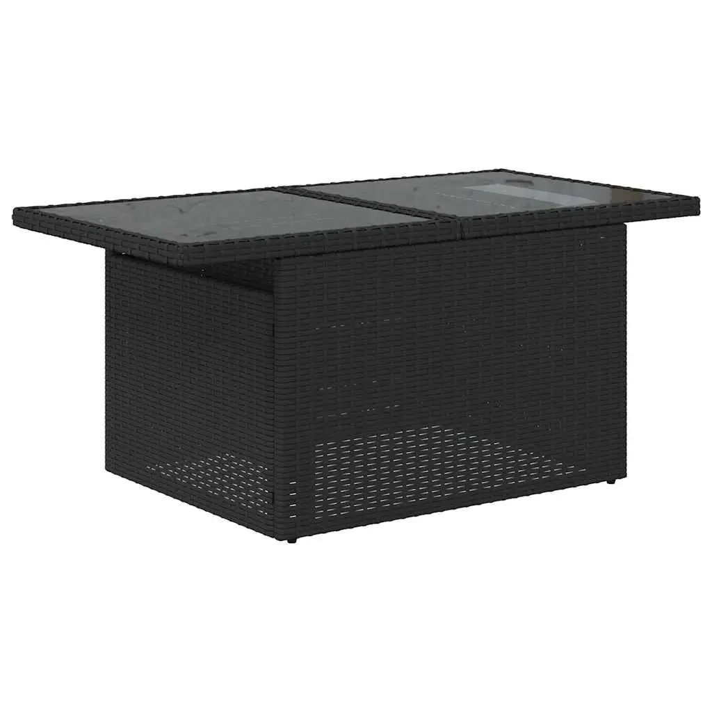 Garden Sofa Set PE Poly Rattan 6 Piece Black Patio Furniture