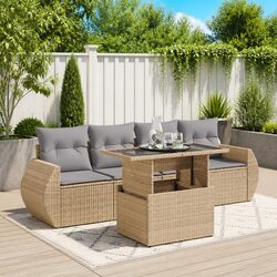 Premium Outdoor Lounge Set with Storage and Adjustable Table