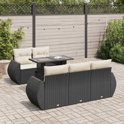 Premium 6-Piece Outdoor Garden Sofa Set in Black